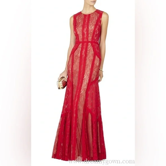 BCBGMaxAzria Dresses Red Lace Dress Poshmark